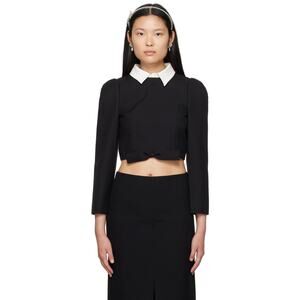 SHUSHU/TONG Bowknot Crop Blouse - S Black